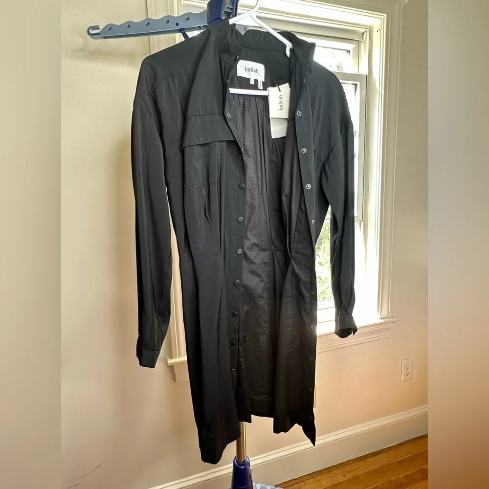 NWT BA&SH ROBE CREW BUTTON CLOSURE DRESS - Picture 12 of 13